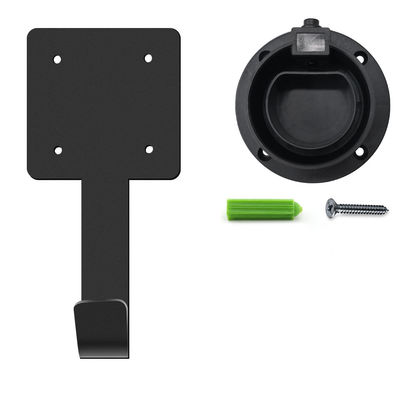 Uchwyt wtyczki IEC62196 typu 2 EV Czarna stal z zarządzaniem kablami