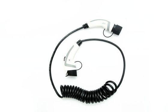 ANS 16A IP67 Kabel ładujący typu 1 do typu 2 EV Biały kabel spiralny