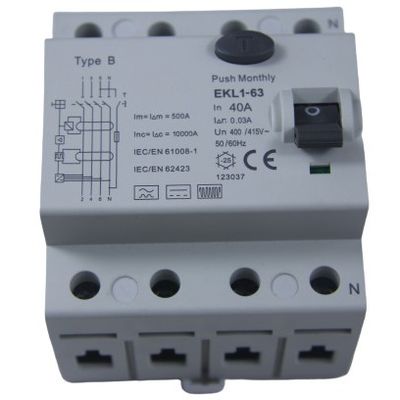 Dobra cena Wyłącznik RCD typu B IP20 40A 3-fazowy 4-biegunowy tryb elektromagnetyczny MCB w Internecie