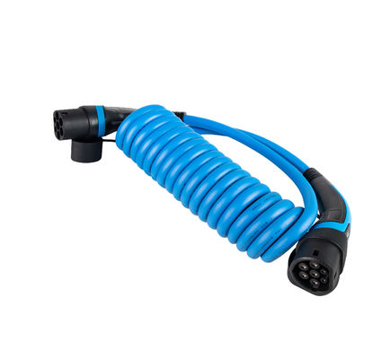 Dobra cena 16A 480V 3-fazowy 11kW Spiralny kabel ładujący EV typu 2 do typu 2 IEC 62196 w Internecie