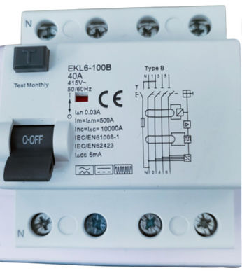 Dobra cena 2P / 4P 40A Wyłącznik RCCB AC 30mA Żywotność elektryczna 2000 cykli w Internecie