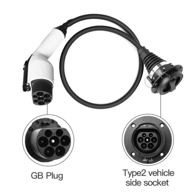 Dobra cena 32A Jednofazowy adapter kabla ładującego GB / T do typu 2 EV 0,5 m 250 V w Internecie